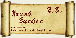 Novak Buckić vizit kartica